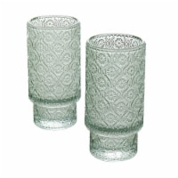 Tabletops Gallery 2 Piece Textured Glass Set - Green Perspective: Main