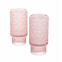 Tabletops Gallery 2 Piece Textured Glass Set - Pink Perspective: Main