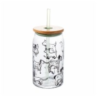 Tabletops Gallery 15.2 Oz Soda Can Glass Sipper - Clear/Dogs Perspective: Main