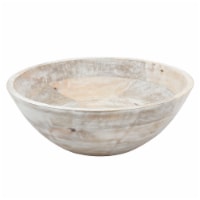 Tabletops Gallery White Washed Wood Serving Bowl Perspective: Main