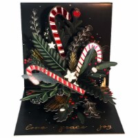 Up With Paper Candy Cane Bouquet Pop-Up Christmas Card Perspective: Main