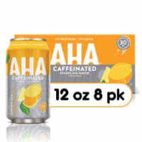 AHA® Caffeinated Citrus and Green Tea Flavored Sparkling Water Cans
