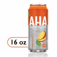 AHA® Caffeinated Mango and Black Tea Flavored Sparkling Water Can