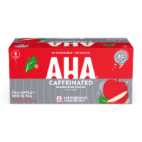 Aha® Caffeinated Sparkling Water Fuji Apple + White Tea Cans