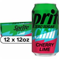Sprite Chill Zero Sugar Cherry Lime Soda Cans Perspective: Main