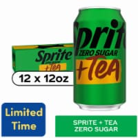 Sprite® + Tea Lemon Lime Zero Sugar Caffeine Free Soda Cans Perspective: Main