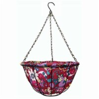 Gardener's Select Hanging Basket with Fabric Coco Liner, Red/Purple, 12