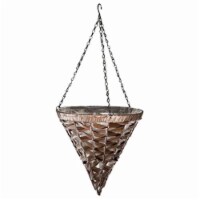 Gardener's Select Woven Plastic Wicker Hanging Basket, Coffee Wicker (14  x 12 )