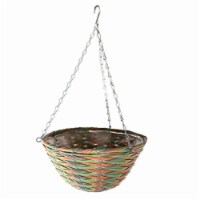 Gardener's Select GSARA3608 Woven Plastic Rattan Hanging Basket, 12in Diameter