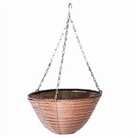 Gardener's Select GSARA3627 Woven Plastic Rattan Hanging Basket, Rusty (12  x 6 )