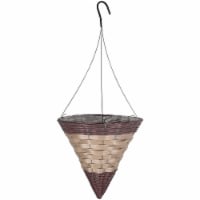 Gardener Select Cone Hanging Basket, Dark Brown with Tan Band, 14