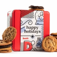 David's Cookies 2LB Happy Holiday Assorted Cookies Tin