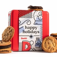 David's Cookies 1LB Happy Holiday Assorted Cookies Tin