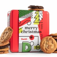 David's Cookies 1LB Merry Christmas Assorted Cookies Tin
