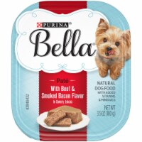 Bella® Pate with Beef and Smoked Bacon in Savory Juices Small Breed Wet Dog Food Perspective: Main