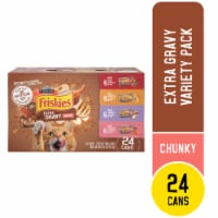 Purina Friskies Extra Gravy Chunky Wet Cat Food Variety Pack Chicken, Turkey, Salmon & Beef Perspective: Main