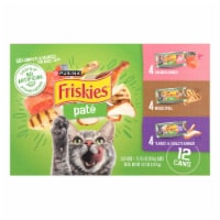 Purina Friskies Pate Wet Cat Food Variety Pack Salmon Dinner, Turkey & Giblets Dinner, Mixed Grilled Perspective: Main