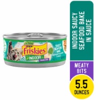Purina Friskies Indoor Wet Cat Food Meaty Bits Saucy Seafood Bake Perspective: Main