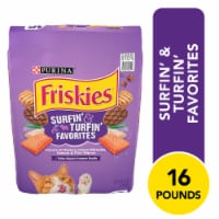 Purina Friskies Surfin' & Turfin' Favorites Adult Dry Cat Food Poultry Beef & Fish Flavors Perspective: Main