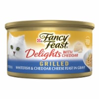 Purina Fancy Feast Delights Wet Cat Food Grilled Whitefish & Cheddar Cheese Feast in Gravy Perspective: Main