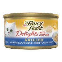 Purina Fancy Feast Delights Wet Cat Food Grilled Whitefish & Cheddar Cheese Feast in Gravy Perspective: Main