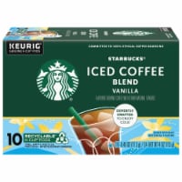 Starbucks K-Cup Coffee Pods Naturally Flavored Vanilla Iced Coffee Blend 100% Arabica Perspective: Main