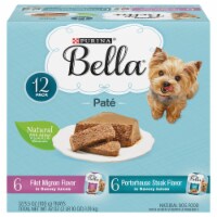 Bella® Filet Mignon & Porterhouse Steak Pate in Juices Small Breed Wet Adult Dog Food Variety Pack