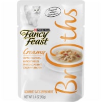 Fancy Feast Broths With Creamy Chicken & Vegetables Cat Food Compliment Perspective: Main