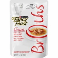 Fancy Feast Broths Classic with Tuna Anchovies & Whitefish Cat Complement