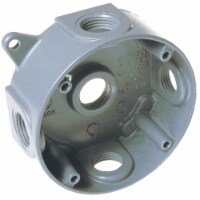 Bell 5-Outlet Gray Weatherproof Outdoor Round Box