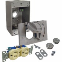 Bell Gray Horizontal Mount Tamper Resistant Outdoor Outlet Kit 5839-5WRTR