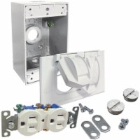 Bell White Horizontal Mount Tamper Resistant Outdoor Outlet Kit 5839-6WRTR