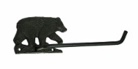 Rustic Cast Iron Black Bear Toilet Paper Holder Cabin Bathroom Tissue Decor Accessory