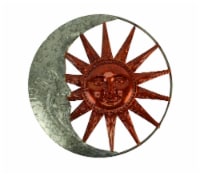 Galvanized and Copper Color Metal Celestial Sun and Moon Indoor Outdoor Wall Art