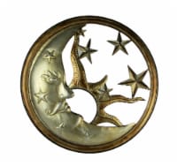 Bronze and Antique Silver Metal Art Sun Moon and Stars Indoor Outdoor Wall Decor
