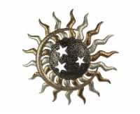 Multi-Tone Celestial Sun Moon and Stars 25 inch Diameter Metal Wall Hanging Indoor / Outdoor