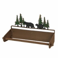 Rustic Brown Metal Black Bear Family Wall Mounted Paper Towel Holder Kitchen Decor