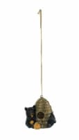Black Bear With Beehive Resin Bird House Decorative Nesting Outdoor Garden Decor