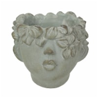 Pucker Up Concrete Head Kissing Face Mini Decorative Planter Pot 7 Inch Tall