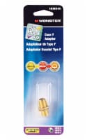Monster Just Hook It Up Double Female Coax F Adapter 75 Ohm 900 mHz 1 pk - Total Qty: 6
