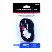 Monster Just Hook It Up 6 ft. L Dual R/L RCA Stereo Cable - Total Qty: 1; Each Pack Qty: 1