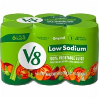 V8 Low Sodium Original 100% Vegetable Juice 5.5 fl oz Can (6 Pack) Perspective: Main