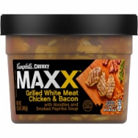 Campbell's Chunky Maxx Grilled White Meat Chicken and Bacon with Noodles and Smoked Paprika Soup Perspective: Main