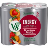 V8 Plus® Energy Strawberry Banana Plant-Based Energy Beverage Perspective: Main