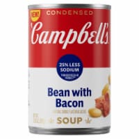 Campbell's® Condensed 25% Less Sodium Bean With Bacon Soup With Natural Smoke Flavoring Can Perspective: Main