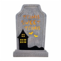 10 in Ceramic LED Tombstone - Tomb Sweet Tomb