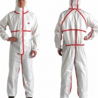 3m Collared Coveralls,Red/White,3XL,PK25  4565-BLK-3XL