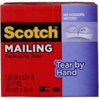 Scotch® Tear By Hand Mailing Packaging Tape, 1.88 in x 629 in Perspective: Main