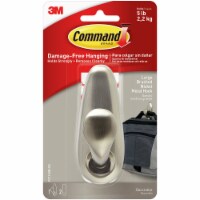 Command™ Damage-Free Hanging Large Brushed Nickle Hook Perspective: Main