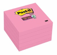 Post-it® 5-Pack Super Sticky Notes - Neon Pink Perspective: Main